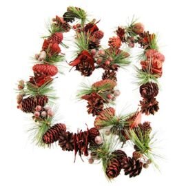 GARLAND RED PINECONE w/BERRY